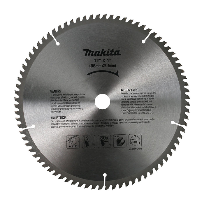 Lưỡi cưa nhôm TCT Makita đường kính 305mm, số răng từ 80-120 kiểu ATB và AFG lỗ cốt 25.4mm, dùng cho máy cưa đa góc ( Cấp 3 sao )