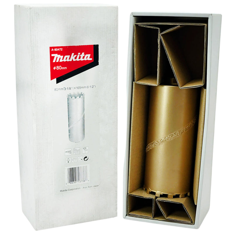 Mũi rút lõi kim cương Makita đường kính từ 32mm-162mm, độ sâu khoét 165mmm đuôi trơn ( Cấp 3 sao )