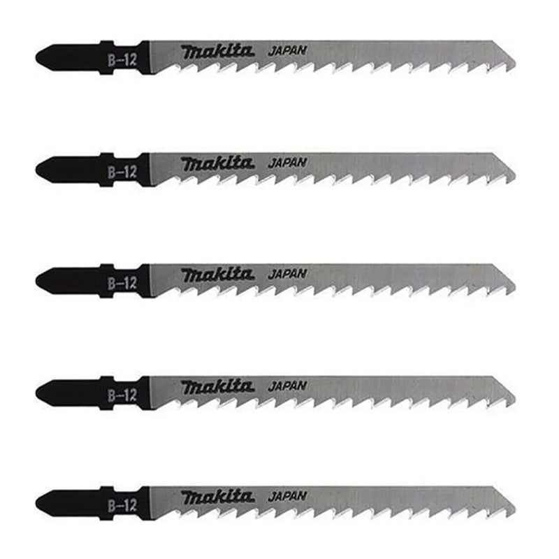 Hộp 5 lưỡi cưa lọng HCS loại cắt nhanh, vết cắt đẹp Makita A-85640 dùng cho gỗ, nhựa số răng 6 TPI, chiều dài 105mm, đuôi gài kiểu B ( Cấp 3 sao )