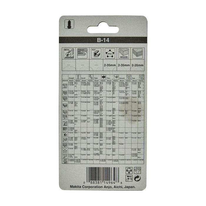 Hộp 5 lưỡi cưa lọng HCS Makita A-85662 dùng cho gỗ, nhựa số răng 18 TPI, chiều dài 76mm, đuôi gài kiểu B ( Cấp 3 sao )