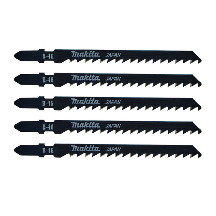 Hộp 5 lưỡi cưa lọng HCS loại cắt nhanh Makita A-85684 dùng cho gỗ, nhựa số răng 6 TPI, chiều dài 105mm, đuôi gài kiểu B ( Cấp 3 sao )