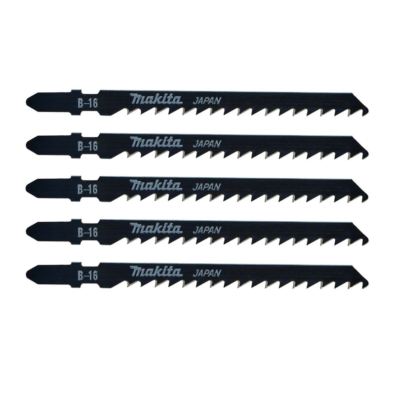 Hộp 5 lưỡi cưa lọng HCS loại cắt nhanh Makita A-85684 dùng cho gỗ, nhựa số răng 6 TPI, chiều dài 105mm, đuôi gài kiểu B ( Cấp 3 sao )