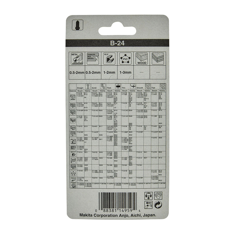 Hộp 5 lưỡi cưa lọng HSS Makita A-85759 dùng cho Inox, số răng 32 TPI, chiều dài 76mm đuôi gài kiểu B ( Cấp 3 sao )