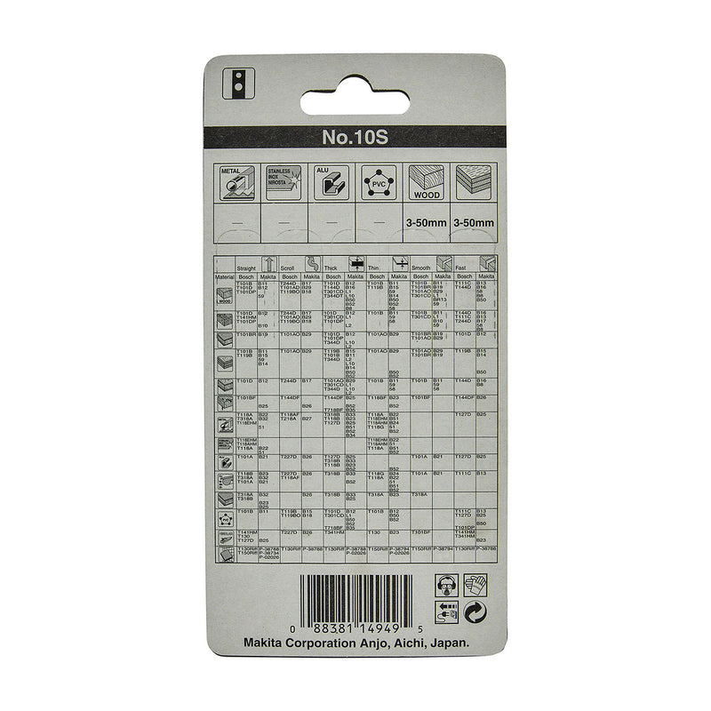 Hộp 5 lưỡi cưa lọng HCS loại cho đường cắt đẹp Makita A-85824 dùng cho gỗ, số răng 13 TPI, chiều dài 82mm đuôi gài kiểu M ( Cấp 3 sao )