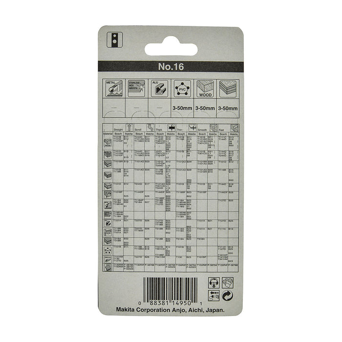 Hộp 5 lưỡi cưa lọng HCS Makita A-85830 dùng cho gỗ, nhựa số răng 9 TPI, chiều dài 82mm đuôi gài kiểu M ( Cấp 3 sao )