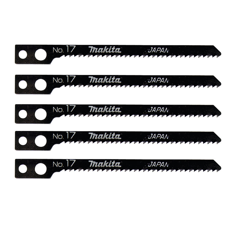 Hộp 5 lưỡi cưa lọng HSS Makita A-85846 dùng cưa đa vật liệu, số răng 14 TPI, chiều dài 82mm, đuôi gài kiểu M ( Cấp 3 sao )