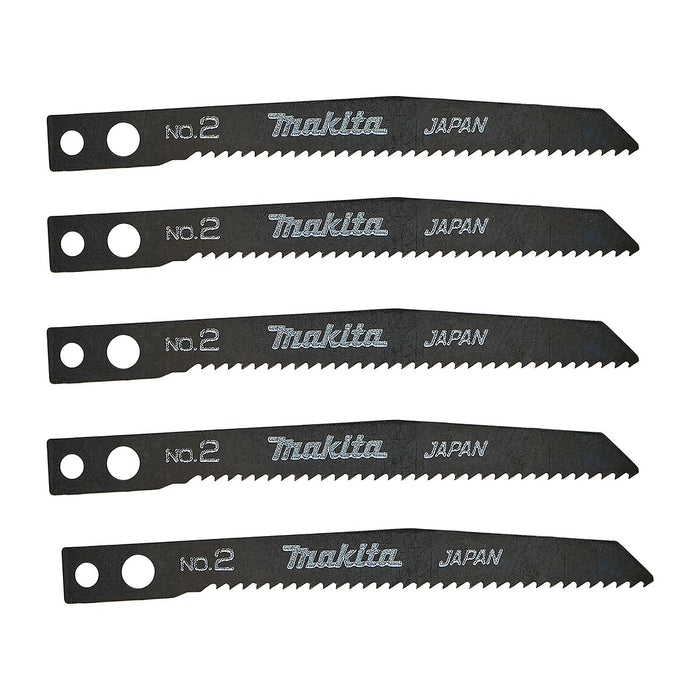 Hộp 5 lưỡi cưa lọng HSS Makita A-85852 dùng cưa đa vật liệu, số răng 14 TPI, chiều dài 80mm đuôi gài kiểu M ( Cấp 3 sao )