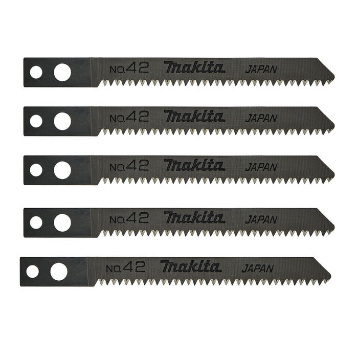 Hộp 5 lưỡi cưa lọng HSS Makita A-85896 dùng cho gỗ, nhựa số răng 16 TPI, chiều dài 82mm đuôi gài kiểu M ( Cấp 3 sao )