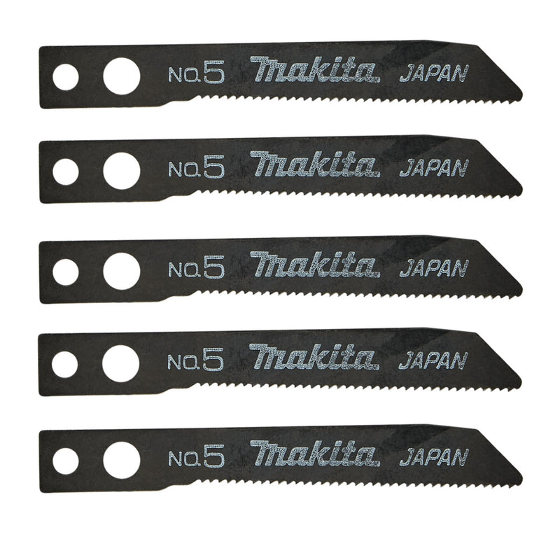 Hộp 5 lưỡi cưa lọng HSS Makita A-85905 dùng cho Inox số răng 24 TPI, chiều dài 60mm, đuôi gài kiểu M ( Cấp 3 sao )