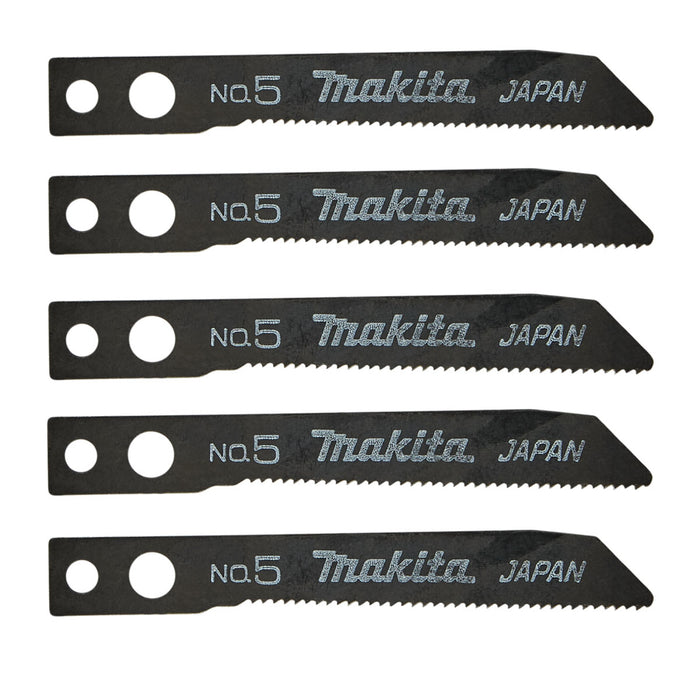 Hộp 5 lưỡi cưa lọng HSS Makita A-85905 dùng cho Inox số răng 24 TPI, chiều dài 60mm, đuôi gài kiểu M ( Cấp 3 sao )