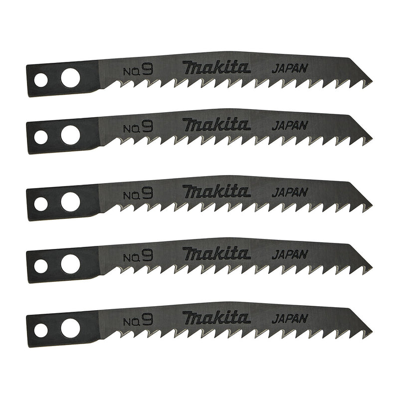 Hộp 5 lưỡi cưa lọng HCS loại cắt nhanh, đường cắt đẹp Makita A-85927 dùng cho gỗ, nhựa số răng 8 TPI, chiều dài 82mm đuôi gài kiểu M ( Cấp 3 sao )