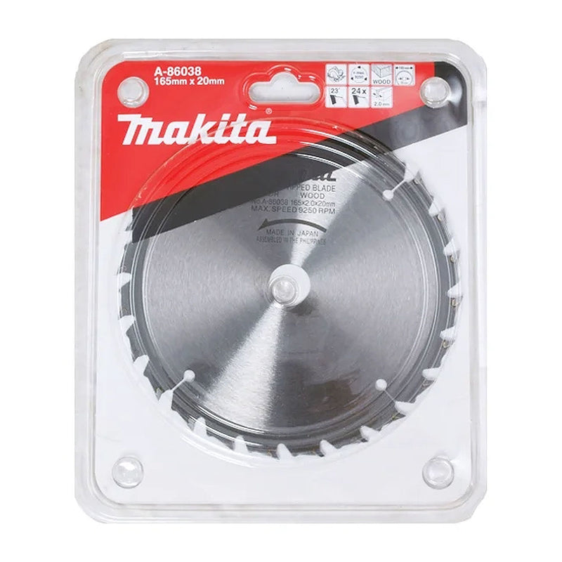 Lưỡi cưa gỗ đinh TCT Makita đường kính 165mm, số răng từ 16-40 kiểu ATB, lỗ cốt 20mm dùng cho máy cưa đĩa ( Cấp 3 sao )