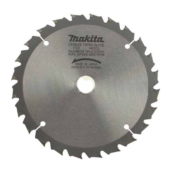 Lưỡi cưa gỗ đinh TCT Makita đường kính 165mm, số răng từ 16-40 kiểu ATB, lỗ cốt 20mm dùng cho máy cưa đĩa ( Cấp 3 sao )