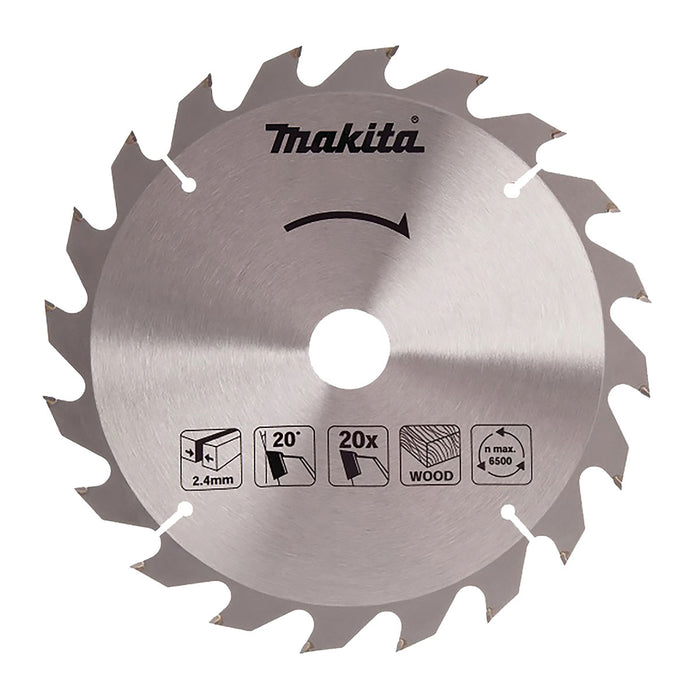 Lưỡi cưa gỗ đinh TCT Makita đường kính 185mm, số răng từ 16-40 kiểu ATB, lỗ cốt 20mm và 30mm, dùng cho máy cưa đĩa ( Cấp 3 sao )