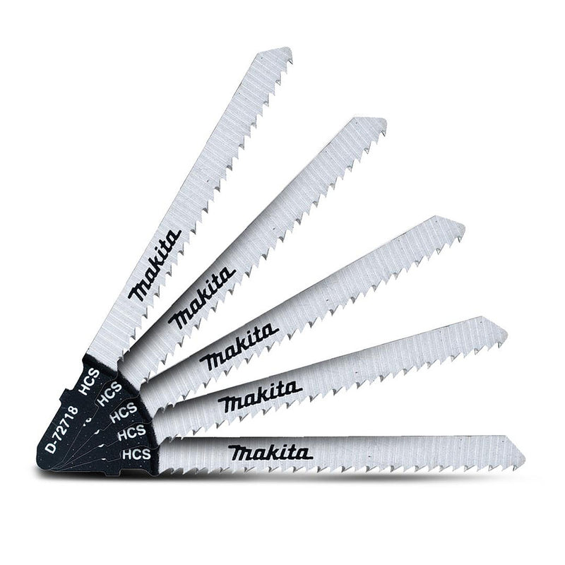 Hộp 5 lưỡi cưa lọng HCS loại cắt nhanh, vết cắt đẹp Makita A-86583 dùng cho gỗ, nhựa số răng 8 TPI, chiều dài 105mm đuôi gài kiểu B ( Cấp 3 sao )