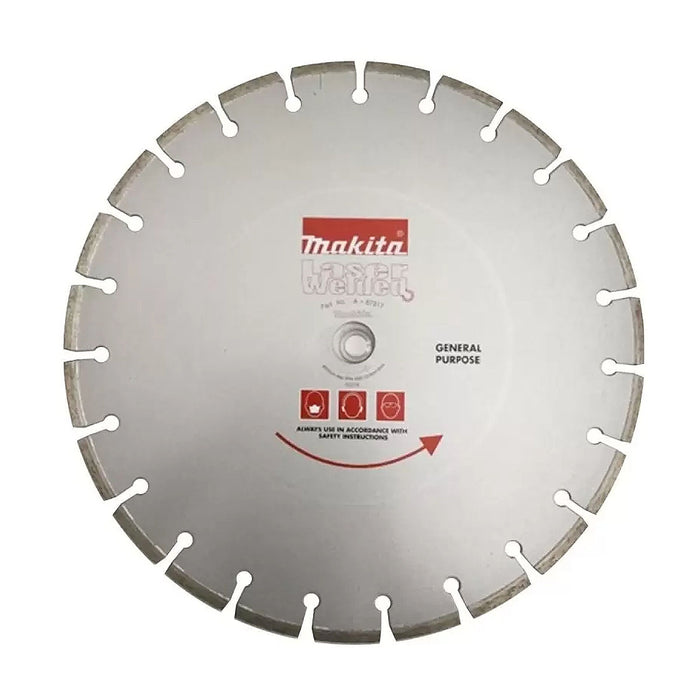 Lưỡi cắt kim cương 350mm kiểu răng phân đoạn Makita A-87317 cho bê tông, lỗ cốt 25.4mm dùng cho máy cắt hạng nặng ( Cấp 3 sao )