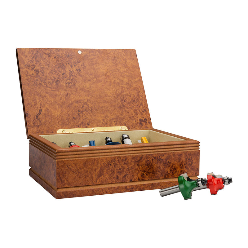 Bộ mũi phay gỗ 12 chi tiết hệ mét Makita A-88054 cốt 8mm ( Cấp 3 sao )