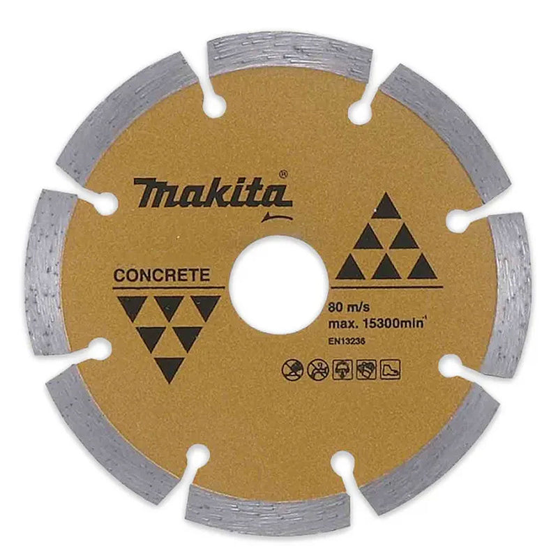 Lưỡi cắt kim cương, kiểu răng phân đoạn Makita đường kính lưỡi 105mm, lỗ cốt 20mm, dùng cắt bê tông khô ( Cấp 3 sao )