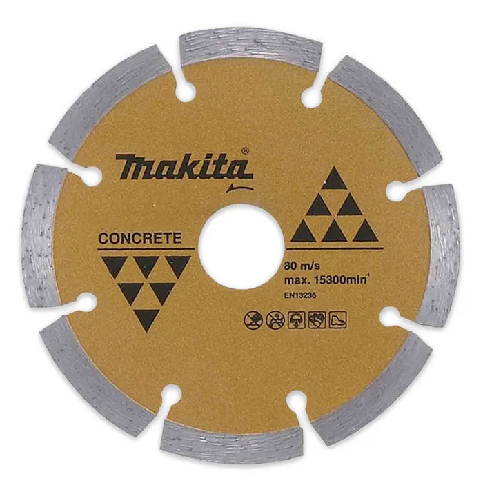 Lưỡi cắt kim cương, kiểu răng phân đoạn Makita đường kính lưỡi 105mm, lỗ cốt 20mm, dùng cắt bê tông khô ( Cấp 3 sao )