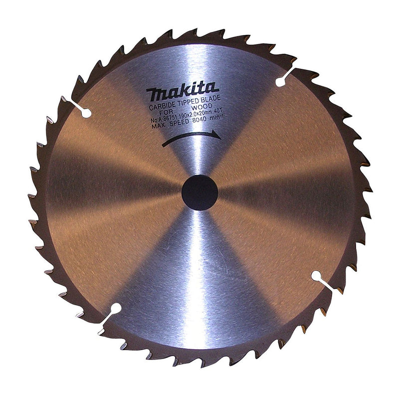 Lưỡi cưa gỗ TCT Makita đường kính 190mm, số răng từ 24-72 kiểu ATB và ATAF, lỗ cốt 20mm ( Cấp 3 sao )