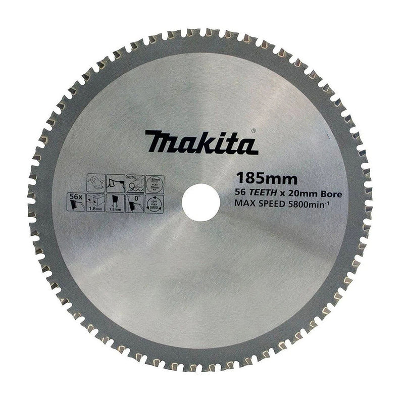 Lưỡi cưa kim loại TCT Makita đường kính 185mm, số răng từ 36-56 kiểu ATB, MTCG và SMTCG, lỗ cốt 20mm dùng cho máy cưa đĩa ( Cấp 3 sao )