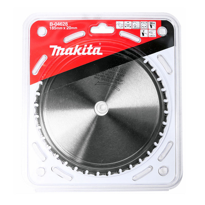 Lưỡi cưa kim loại TCT Makita đường kính 185mm, số răng từ 36-56 kiểu ATB, MTCG và SMTCG, lỗ cốt 20mm dùng cho máy cưa đĩa ( Cấp 3 sao )