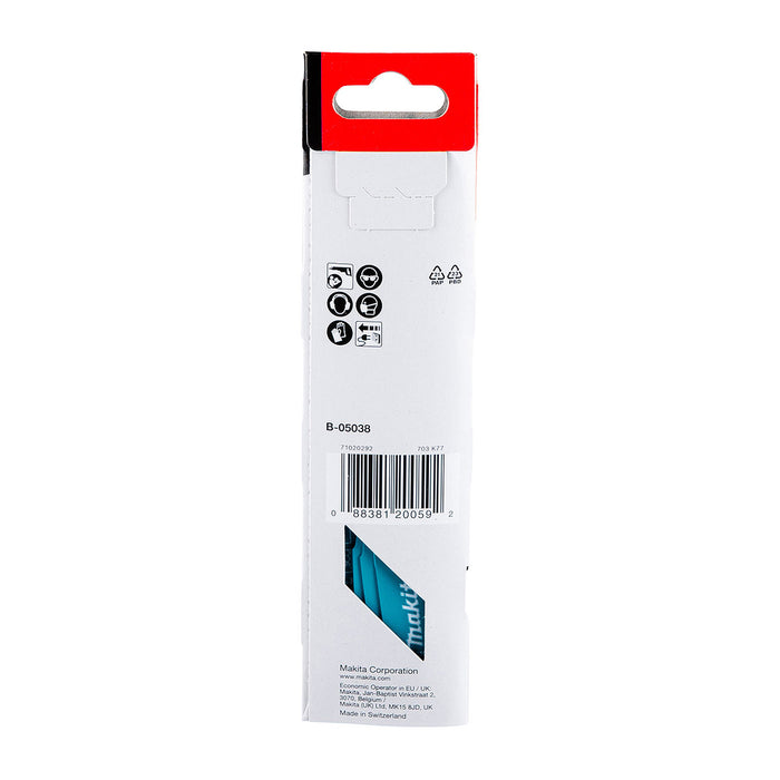 Hộp 5 lưỡi cưa kiếm Bi-Metal cưa siêu nhanh Makita B-05038 dùng cho kim loại, nhựa số răng 7-18 TPI, chiều dài 152mm ( Cấp 3 sao )