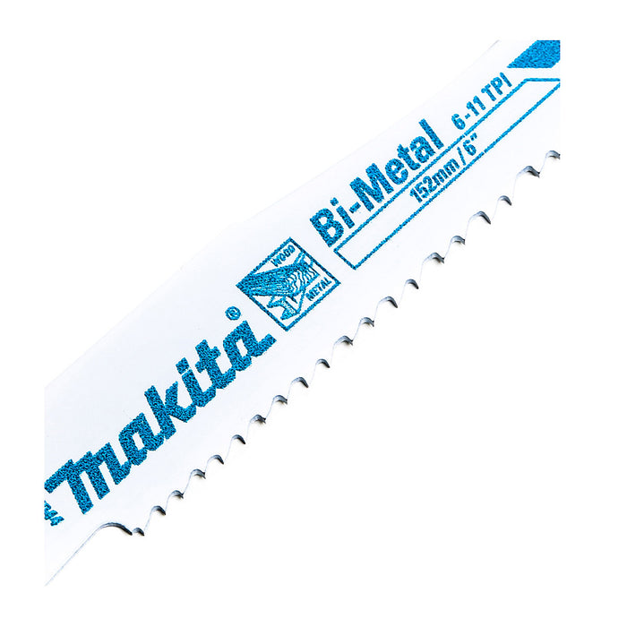 Hộp 5 lưỡi cưa kiếm Bi-Metal cưa siêu nhanh Makita B-05044 dùng cưa đa vật liệu, số răng 6-11 TPI, chiều dài 152mm ( Cấp 3 sao )