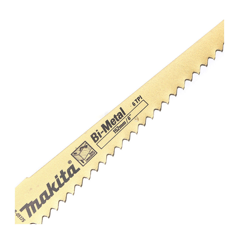 Hộp 5 lưỡi cưa kiếm Bi-Metal Makita B-05175 dùng cho gỗ có đinh, số răng 6 TPI, chiều dài 152mm ( Cấp 3 sao )