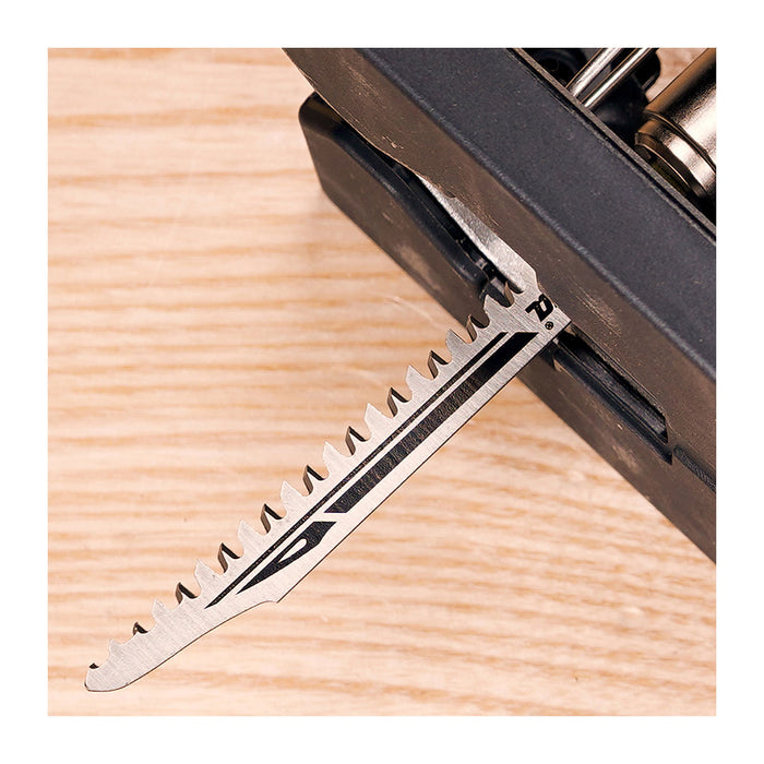 Hộp 5 lưỡi cưa lọng HCS loại cắt siêu nhanh Makita B-06460 dùng cho gỗ, nhựa số răng 8-11 TPI, chiều dài 100mm đuôi gài kiểu B ( Cấp 3 sao )