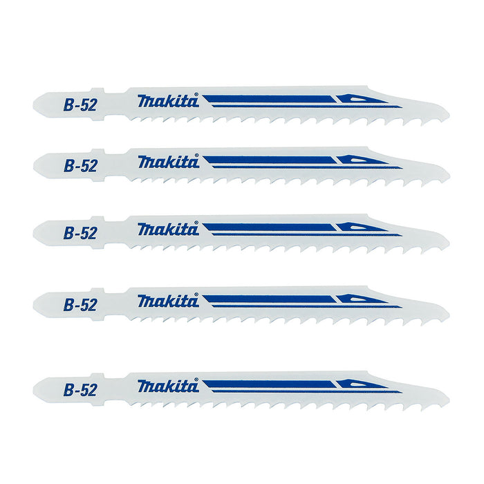 Hộp 5 lưỡi cưa lọng HSS loại cắt siêu nhanh Makita B-06482 dùng cho nhiều loại vật liệu khác nhau, số răng 6-10 TPI, chiều dài 100mm, đuôi gài kiểu B ( Cấp 3 sao )