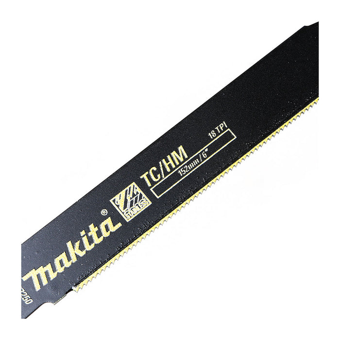 Hộp 2 lưỡi cưa kiếm TC/HM Makita B-07250 dùng cho Inox, số răng 18 TPI, chiều dài 152mm ( Cấp 3 sao )
