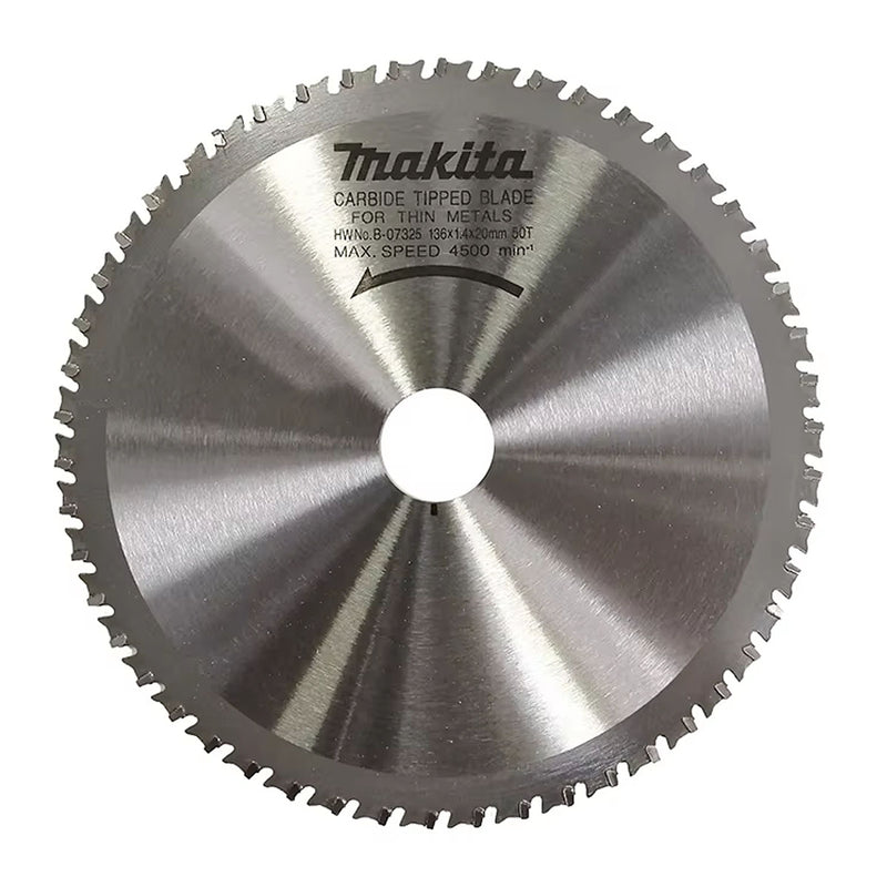 Lưỡi cưa kim loại TCT Makita đường kính 136mm, số răng từ 30-50 kiểu MTCG và ATB, lỗ cốt 20mm dùng cho máy cưa đĩa ( Cấp 3 sao )