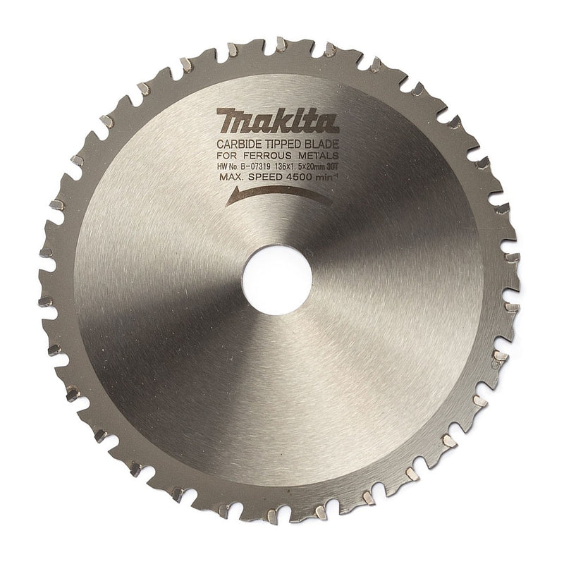 Lưỡi cưa kim loại TCT Makita đường kính 136mm, số răng từ 30-50 kiểu MTCG và ATB, lỗ cốt 20mm dùng cho máy cưa đĩa ( Cấp 3 sao )