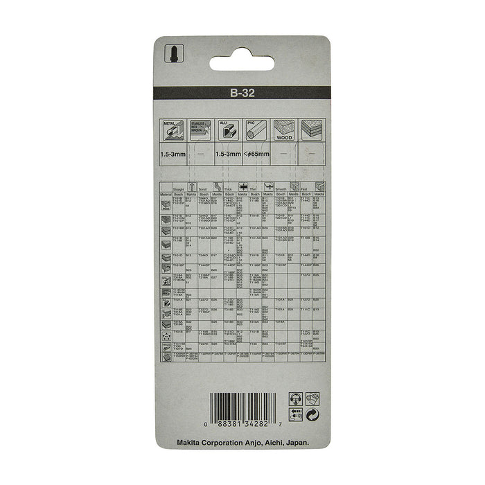 Hộp 5 lưỡi cưa lọng HSS Makita B-10431 dùng cho kim loại, số răng 18 TPI, chiều dài 132mm đuôi gài kiểu B ( Cấp 3 sao )