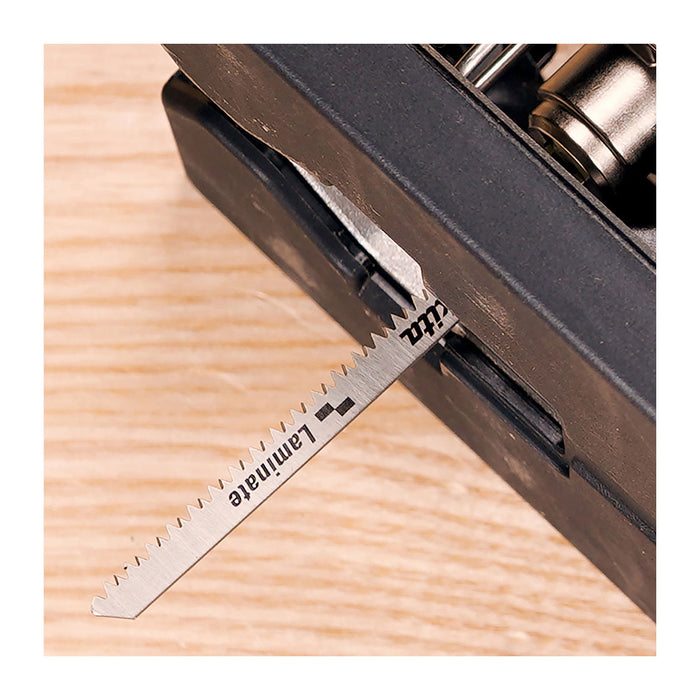 Hộp 5 lưỡi cưa lọng Bi-Metal Makita B-10986 dùng cho ván ép Laminate, nhựa số răng 18 TPI, chiều dài 82mm, đuôi gài kiểu B ( Cấp 3 sao )