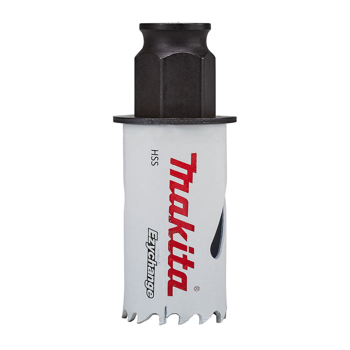 Bộ mũi khoét lỗ kèm mũi định tâm dòng tháo lắp nhanh Ezychange 7 chi tiết Makita B-11988 kích thước từ 20mm-65mm dùng cho Inox, gỗ chất liệu HSS-BiM