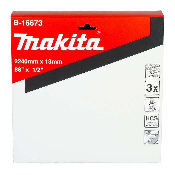 Hộp 3 lưỡi cưa vòng HCS Makita dùng cho gỗ, chiều dài 2240mm, số răng từ 4-6 TPI, răng cưa ( Cấp 3 sao )