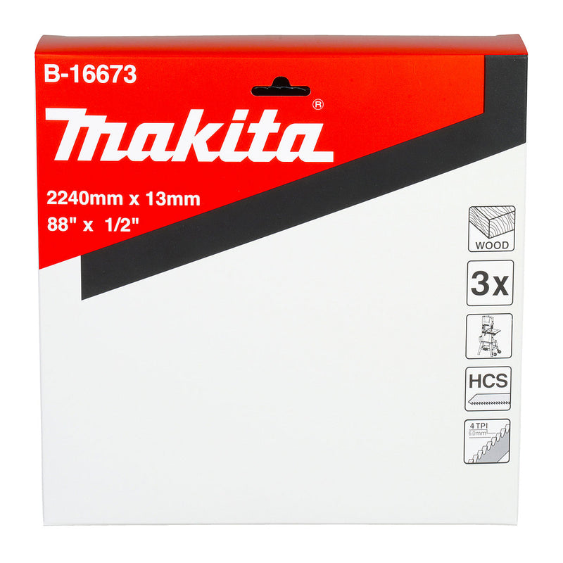 Hộp 3 lưỡi cưa vòng HCS Makita dùng cho gỗ, chiều dài 2240mm, số răng từ 4-6 TPI, răng cưa ( Cấp 3 sao )