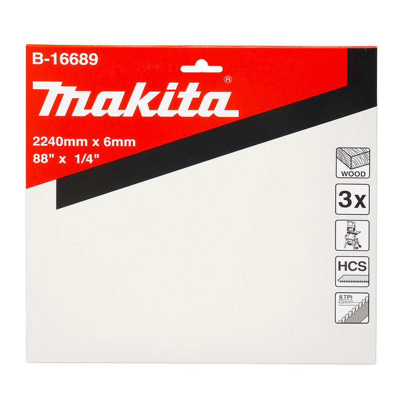 Hộp 3 lưỡi cưa vòng HCS Makita dùng cho gỗ, chiều dài 2240mm, số răng từ 4-6 TPI, răng cưa ( Cấp 3 sao )