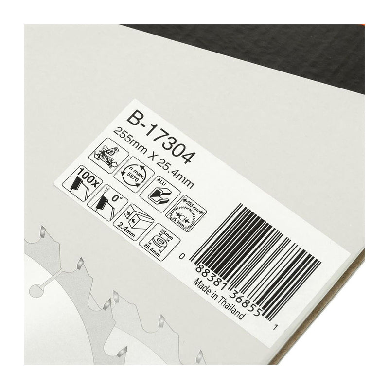 Lưỡi cưa nhôm TCT Makita B-17304 đường kính 255mm, 100 răng kiểu ATB, lỗ cốt 25.4mm dùng cho máy cưa bàn ( Cấp 3 sao )