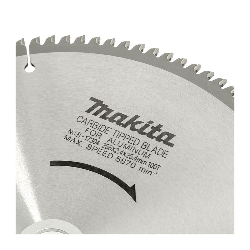Lưỡi cưa nhôm TCT Makita B-17304 đường kính 255mm, 100 răng kiểu ATB, lỗ cốt 25.4mm dùng cho máy cưa bàn ( Cấp 3 sao )