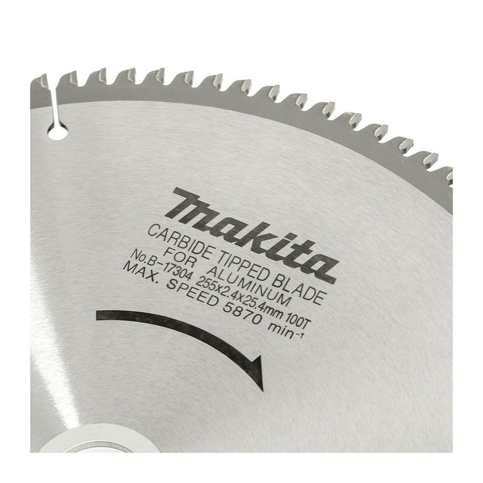 Lưỡi cưa nhôm TCT Makita B-17304 đường kính 255mm, 100 răng kiểu ATB, lỗ cốt 25.4mm dùng cho máy cưa bàn ( Cấp 3 sao )