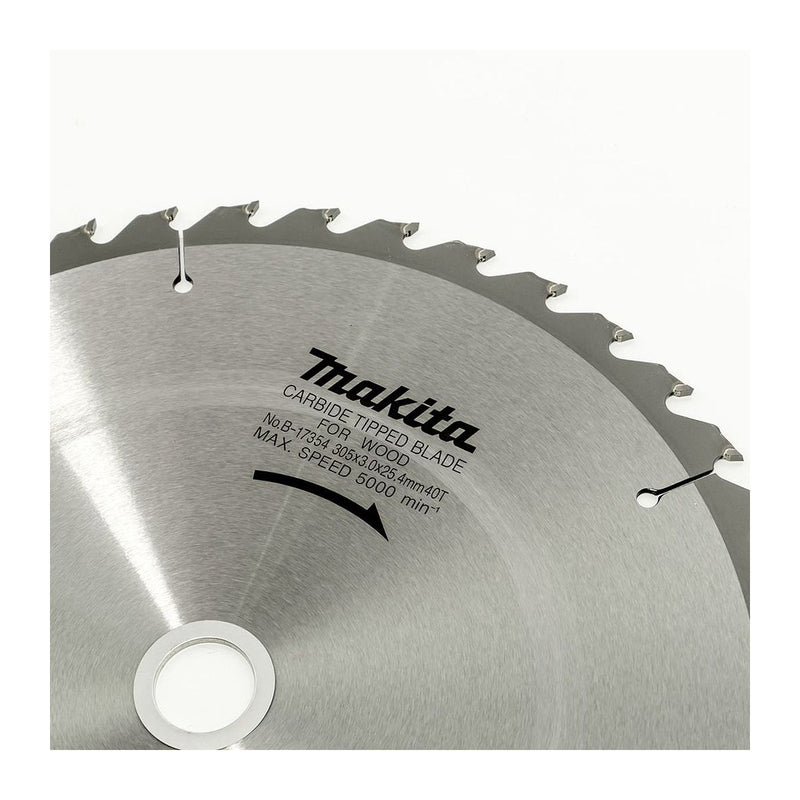 Lưỡi cưa gỗ TCT Makita dòng sản phẩm kinh tế, đường kính 305mm, số răng từ 30-80 kiểu ATB và ATAF, lỗ cốt 25.4mm dùng cho máy cưa bàn ( Cấp 3 sao )