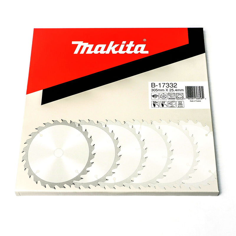 Lưỡi cưa gỗ TCT Makita dòng sản phẩm kinh tế, đường kính 305mm, số răng từ 30-80 kiểu ATB và ATAF, lỗ cốt 25.4mm dùng cho máy cưa bàn ( Cấp 3 sao )