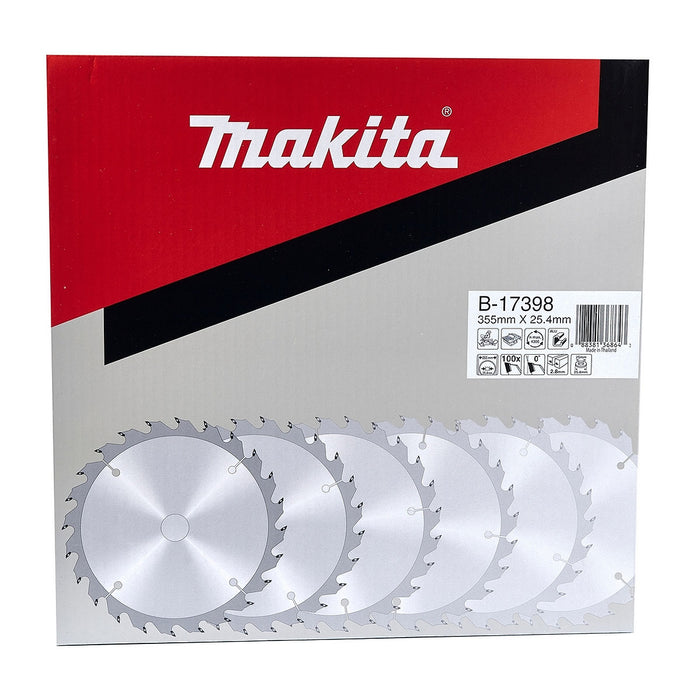 Lưỡi cưa nhôm TCT Makita đường kính 355mm, số răng từ 100-120 kiểu ATB, lỗ cốt 25.4mm dùng cho máy cưa bàn ( Cấp 3 sao )