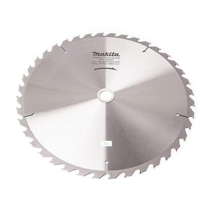 Lưỡi cưa gỗ TCT Makita dòng sản phẩm kinh tế, đường kính 355mm, số răng từ 30-80 kiểu ATB và ATAF, lỗ cốt 25.4mm dùng cho máy cưa bàn ( Cấp 3 sao )
