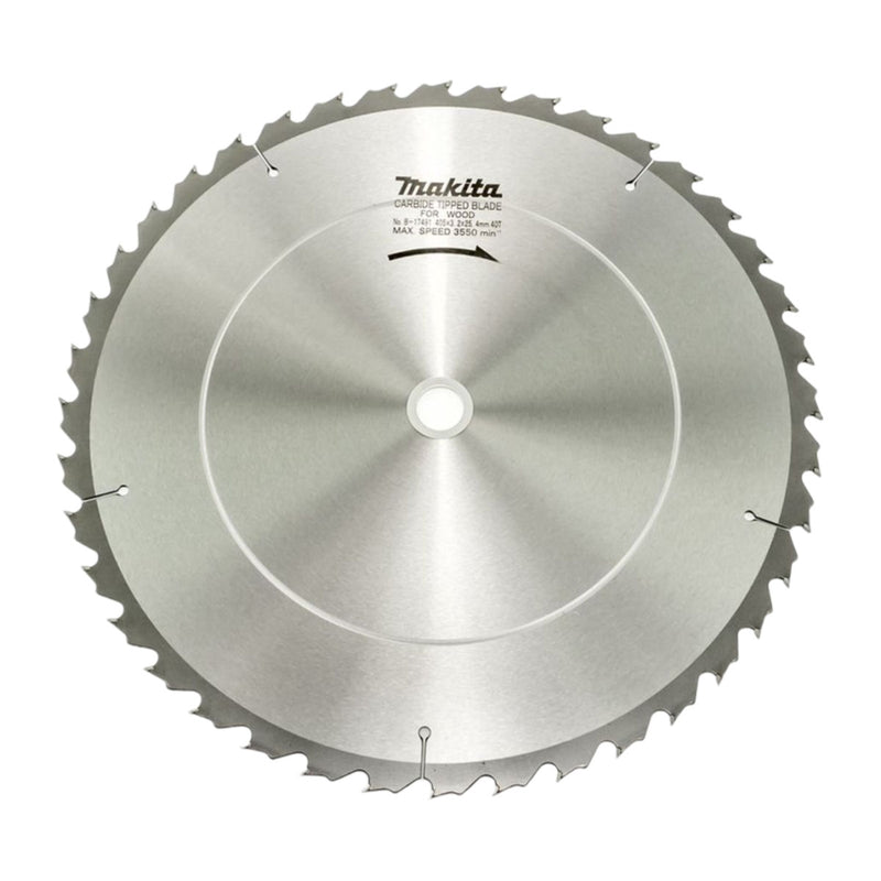 Lưỡi cưa gỗ TCT Makita dòng sản phẩm kinh tế, đường kính 405mm, số răng từ 30-60 kiểu ATAF và ATB, lỗ cốt 25.4mm dùng cho máy cưa bàn ( Cấp 3 sao )