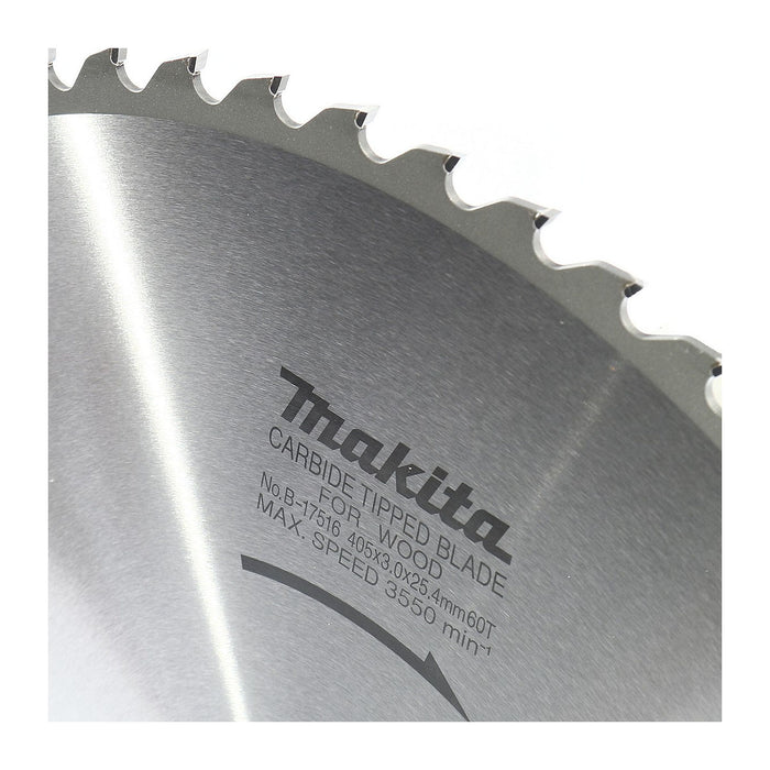 Lưỡi cưa gỗ TCT Makita dòng sản phẩm kinh tế, đường kính 405mm, số răng từ 30-60 kiểu ATAF và ATB, lỗ cốt 25.4mm dùng cho máy cưa bàn ( Cấp 3 sao )