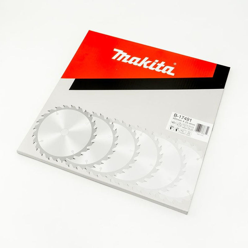 Lưỡi cưa gỗ TCT Makita dòng sản phẩm kinh tế, đường kính 405mm, số răng từ 30-60 kiểu ATAF và ATB, lỗ cốt 25.4mm dùng cho máy cưa bàn ( Cấp 3 sao )